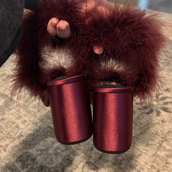 TOPSHOP Satin Feather Heels 40 - Picture 3 of 6